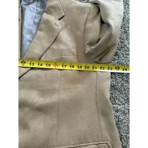 CHAPS RALPH LAUREN Sport Coat Jacket Blazer 42 R Brown Microfiber Suede Y2K VTG - Picture 7 of 9